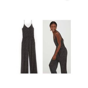 H&M Black  /White Vneck Jersey Jumpsuit size XS